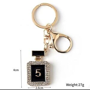 Elegant Black and Gold Keychain/Bag charm